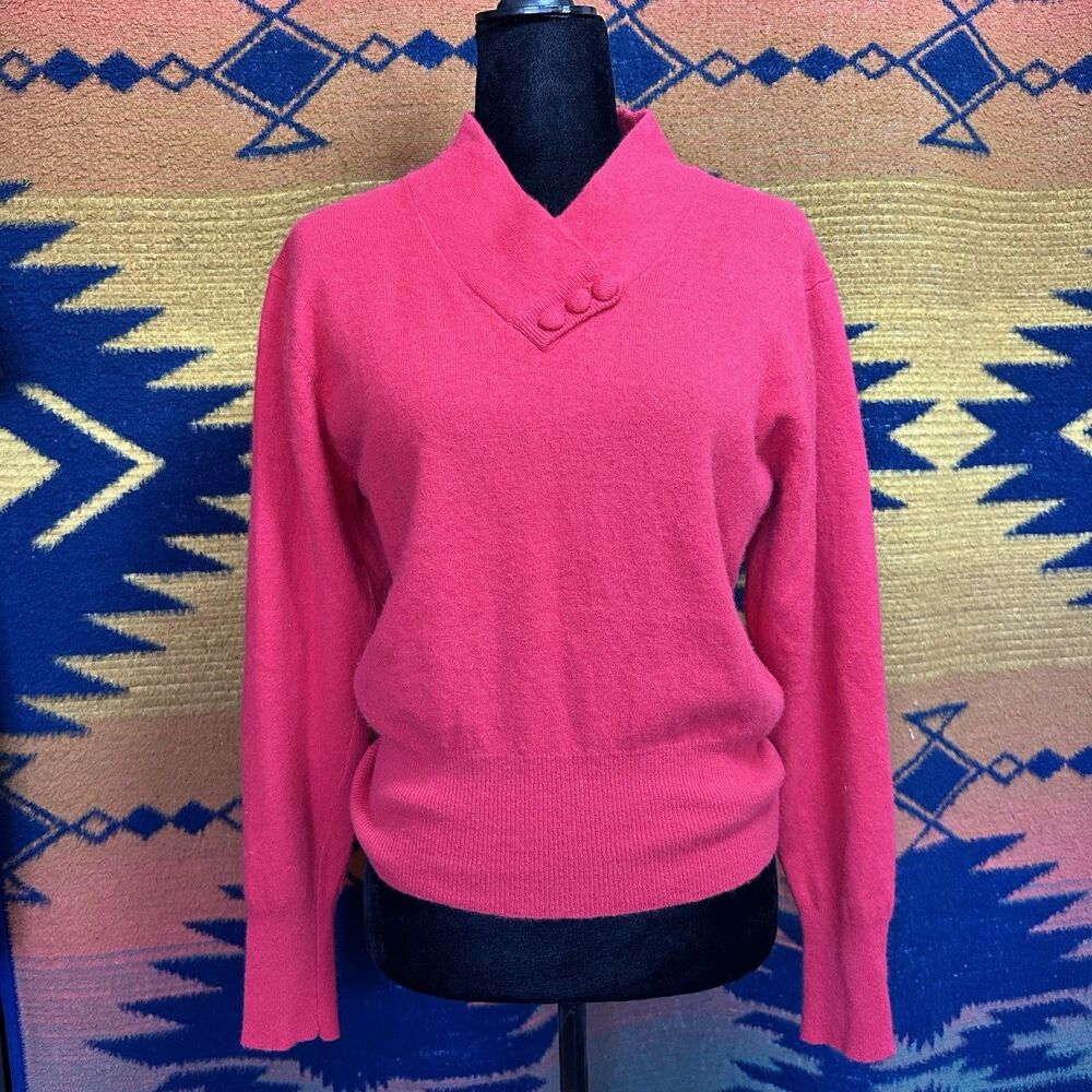 Vintage Christie & Jill Lambswool Angora Rabbit Hair Red Sweater. Medium.